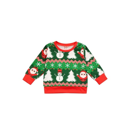 

SUNSIOM Fall Kids Baby Girls Boys Christmas Knitted Sweaters Shirt Long Sleeve Christmas Pullovers Knitwear