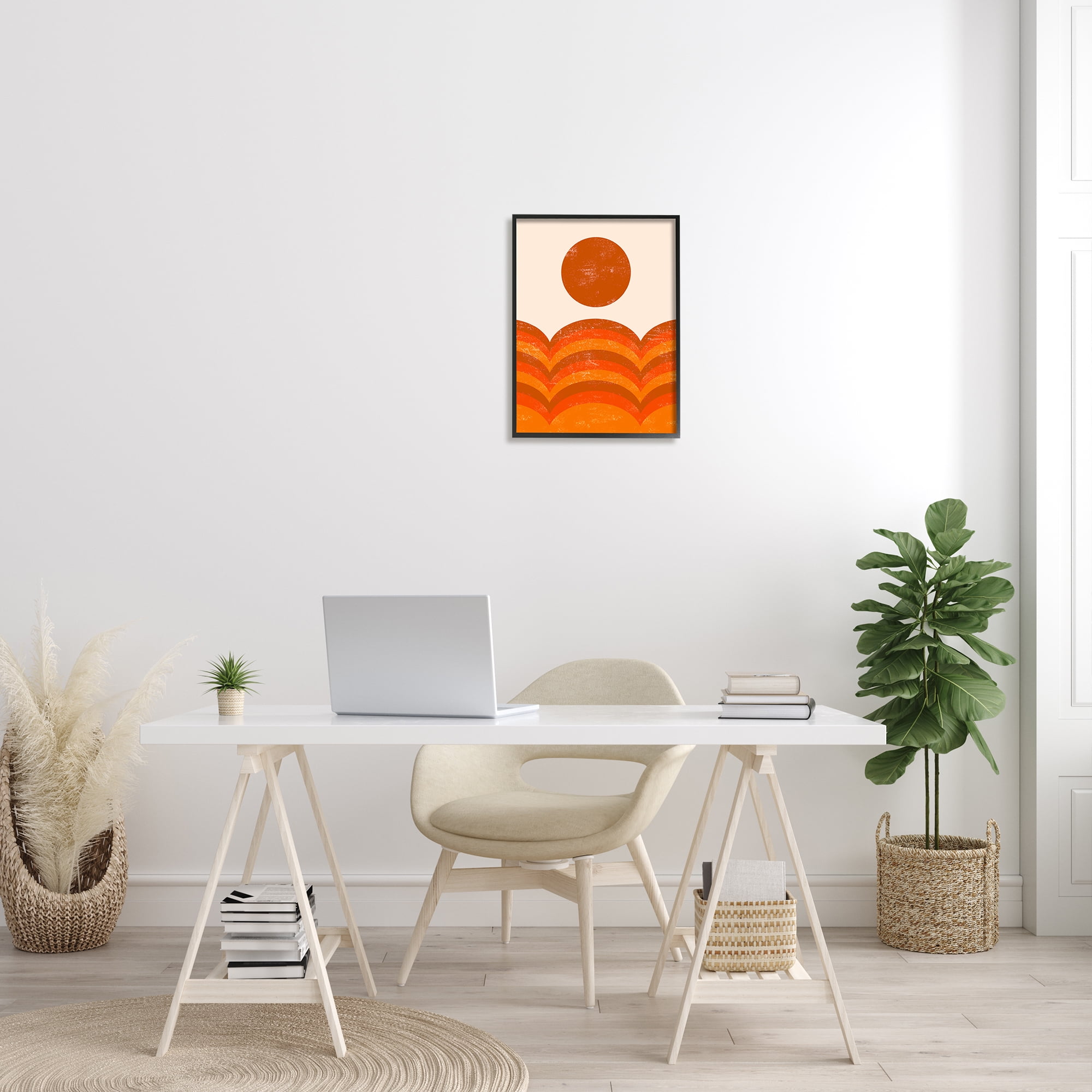 Stupell Indtries Warm Summer Sun Landscape Abstract Orange Mountain Hills,16 x 20,Design by Daphne Polselli