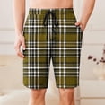 thumbnail image 2 of Miluxas Mens Plaid Check Soft Lightweight Long Shorts Drawstring Pants with Pocket Yellow XL(XL), 2 of 6
