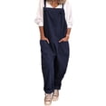 thumbnail image 1 of Pantalones con tirantes informales en general de lino para mujer, 1 of 5