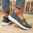thumbnail image 6 of Domzle Womens Orthopedic Shoes Wide Width Butterfly Embroidered Slip On Knitting Flat Loafers Walking Shoes Soft Breathable Lightweight Mesh Sneakers with Arch Support Green 39, 6 of 7