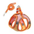 thumbnail image 2 of Breathable Mesh Pet Harness and Leash Set, Adjustable Color Block Vest for Small Medium Cats and Dogs(2#Orange-A), 2 of 6