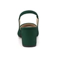 thumbnail image 2 of BLISSFUL STEP Escarpins à Talon Bloc pour Femmes Slingback Talons Vert Foncé 7,5, 2 of 7