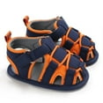 thumbnail image 1 of Baby Infant Boys Magic Sticker Non-slip Soft Sole Sandals Color:Orange Size:Inside length 10.5 cm, 1 of 8