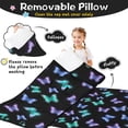 thumbnail image 3 of Black Butterfly Pattern Teens Toddler Nap Mat with Pillow, Sleeping Mat Bag for Preschool Daycare 60"x20", 3 of 6