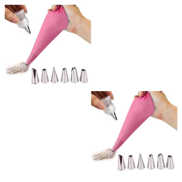 Yuarrent Consejos para decorar pasteles Kit de boquillas para crema Accesorios para hacer pasteles Accesorio rosa Set 1 2piezas Yuarrent CBP022058