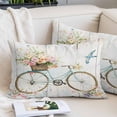 thumbnail image 2 of Vintage Floral Bicycle Lumar Pillow Covers, Spring Farmhouse Bird Wood Soft Breathable Throw Pillow Cases with Invisible Zipper, Decorative Pillowcase Pillows Protectors for Sofa Bed Chair 16"x24", 2 of 9
