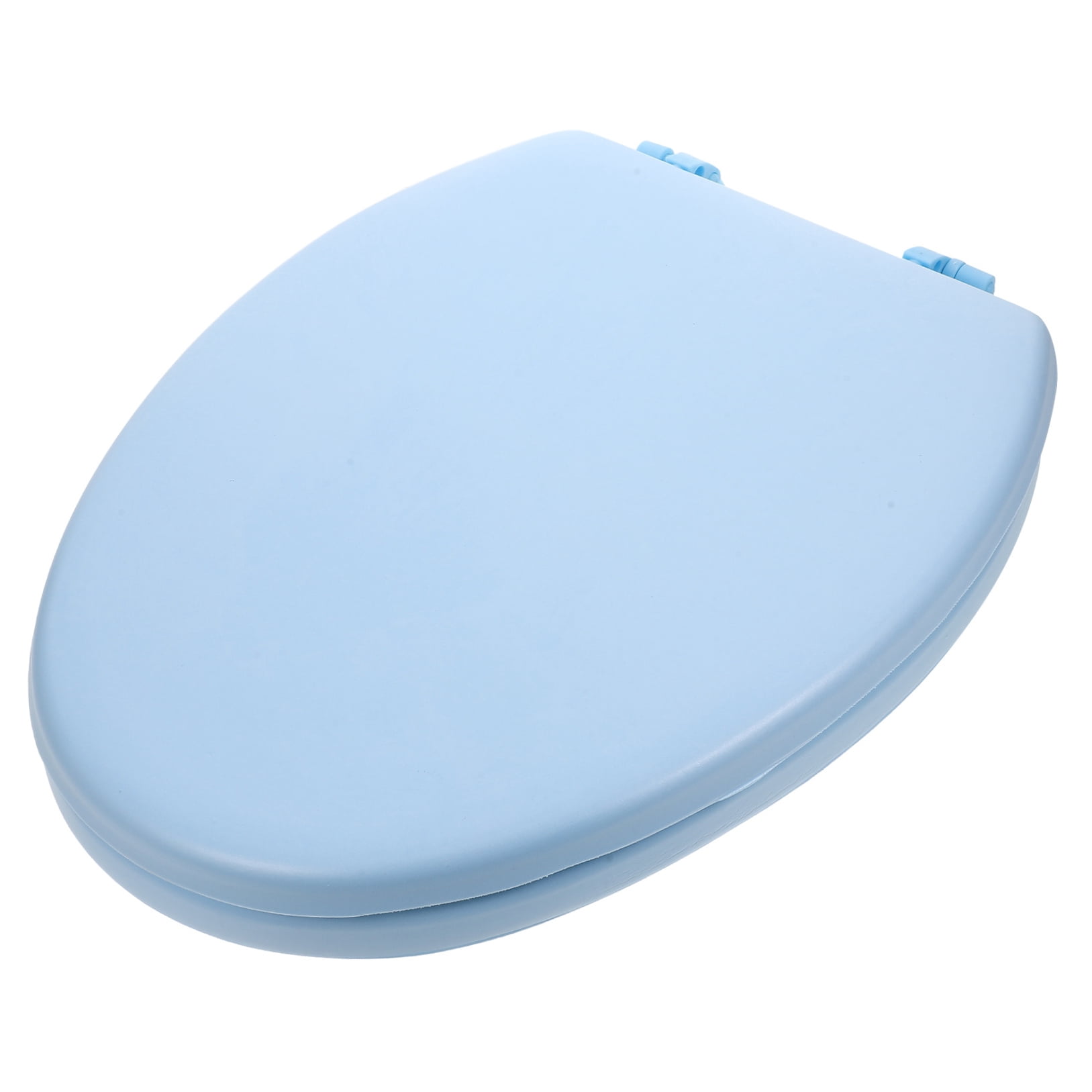 Toyvian Blue Foam Toilet Seat Elongated Soft Close Padded Comfortable Bathroom Replacement