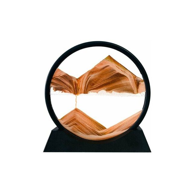 Cuadro de arte de arena en movimiento Decoración oceánica, Paisaje de arena de mar profundo en 3D Movimiento líquido, Marco de vidrio redondo Exhibición Arena fluida Regalo relajante para niños Adult