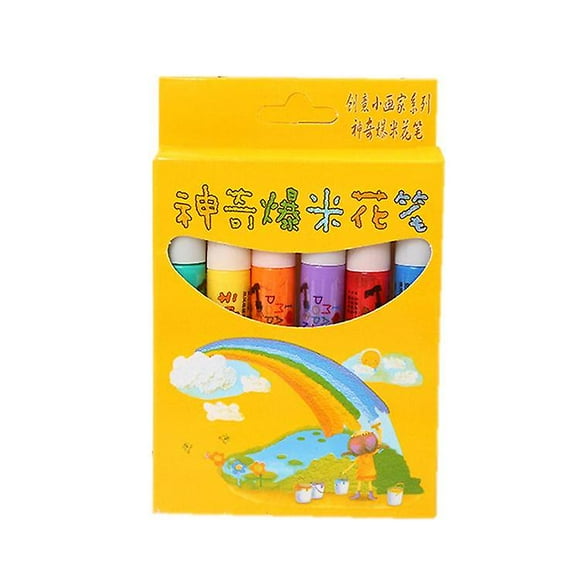 6x Puffy Art Pens Ink Popcorn 3d Printable Magic Diy Bubble Popcorn Drawing Pen