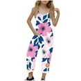 thumbnail image 4 of Juslio Girls Pants Unisex Child Casual Printed Jumpsuit Sleeveless Summer Jumpsuit With Pocket Strap Multicolor, 4 of 6