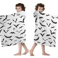 thumbnail image 4 of Black Halloween Bats Hooded Bath Towel，50"x30" for Ages 3 To 12 Kids, Quick Dry Lightweight Soft Microfiber Hood Beach Towel Cover Up for Kids, 4 of 7