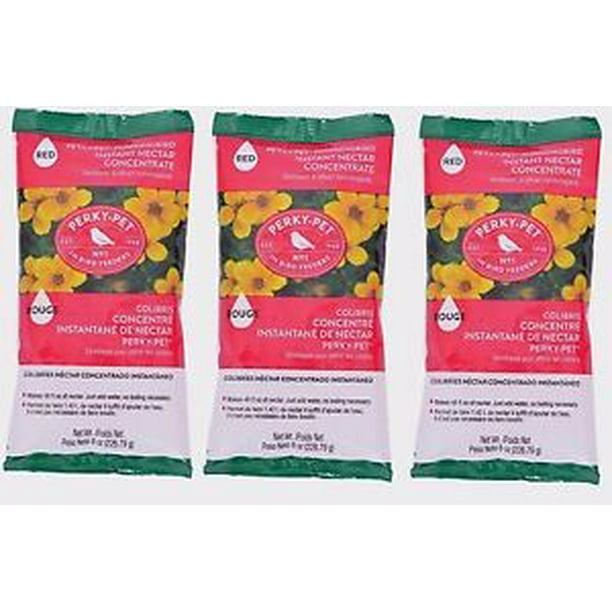 3New! Perky Pet 8oz Instant HUMMINGBIRD Red Nectar Food Concentrate