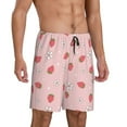 thumbnail image 2 of Sikiie Floral Strawberr Mens Pajama Shorts, Lightweight Lounge Pant with Pockets Soft Sleep Pj Shorts for MenLarge, 2 of 6
