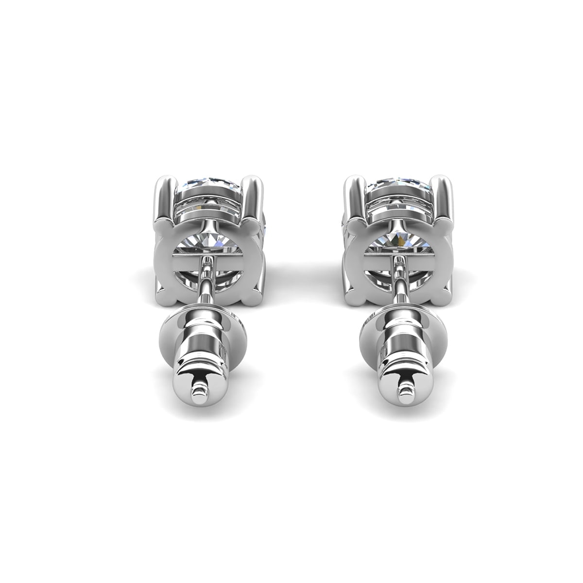 Cate & Chloe Pack of 3 - Mia 18k White Gold Plated Stud Earrings with Simulated Diamonds for Women