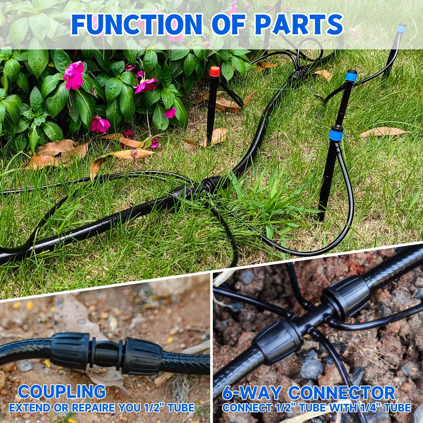 50/ 100/ 240FT Drip Irrigation System Kit Automatic Garden Watering System for Plant Greenhouse Yard Lawn