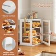 thumbnail image 4 of Bread Box for Kitchen Countertop, Large 3 Layers Bread Storage Container for Homemade Bread with Window, Farmhouse Breadbox Organizer for Kitchen, Cabinet, Pantry (White, Meduim), 4 of 16