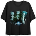 thumbnail image 5 of Coraline Three Ghost Children Women's Black Cropped Tee-XS, 5 of 7