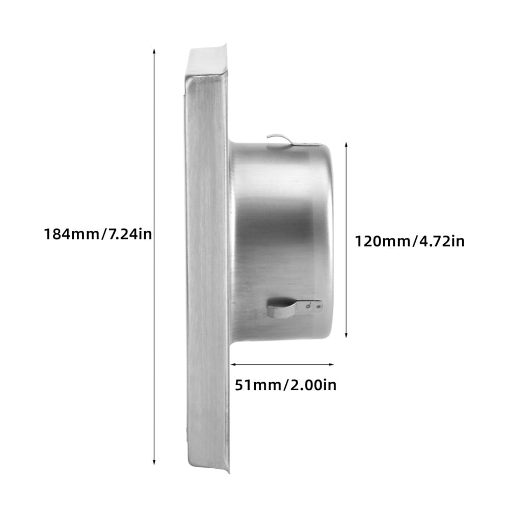 1Pc 125Mm/150Mm Stainless Steel Air-Vent Duct Grill Wall Square Tumble Air Outlet Dryer Extractor Ventilation Cover Fan Outlet