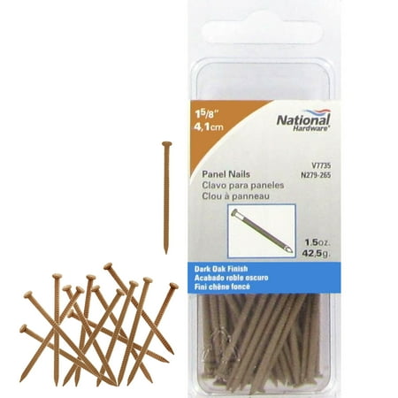 

New National Hardware N279-265 Panel Trim Nails 1-5/8 Inch Dark Oak 1-1/2 Ounce 99 Prox Each