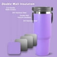 thumbnail image 4 of 30 oz Tumbler with Handle and Straw Lid, Double Walled Vacuum Insulated Water Bottle Leakproof Tumbler Travel Coffee Mug Thermal Cup, Cupholder Friendly for Office, , , Purple, 4 of 7