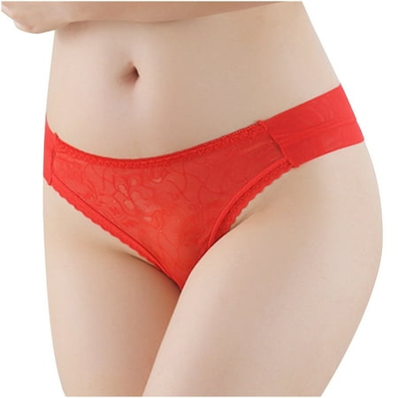 

Aoochasliy Deals Ladies Underwear Lingerie Thongs Panties Hi-Cut Hollow Out Briefs