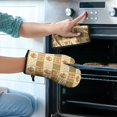 thumbnail image 2 of Pioneer Flower Floral Print Pattern 2-Pack Oven Mitts Set, Heat Resistant Kitchen Gloves, 7.7" X 12", 2 of 6