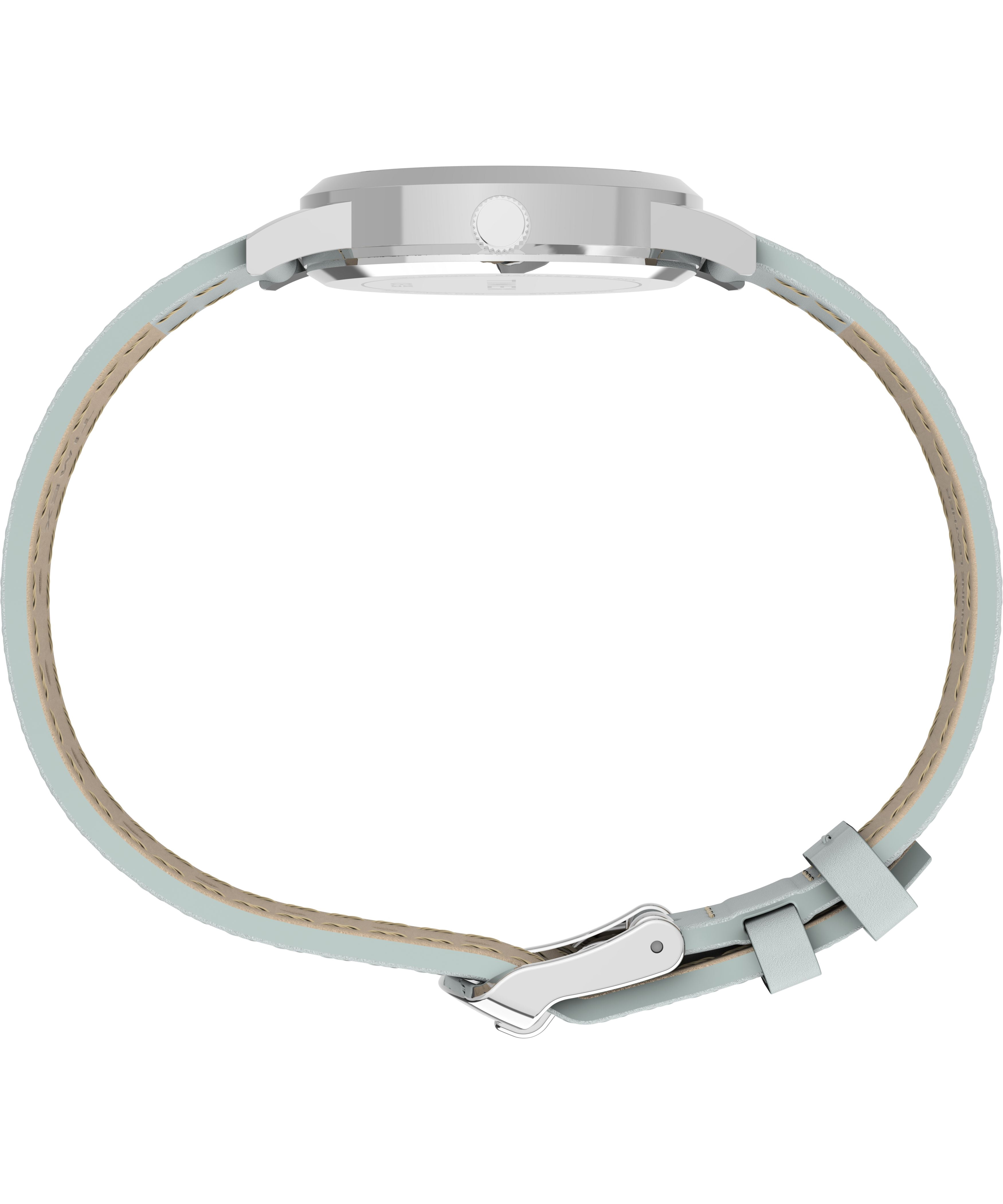 Timex Women's Main Street 30mm Watch - Blue Strap Silver-Tone Dial Silver-Tone Case