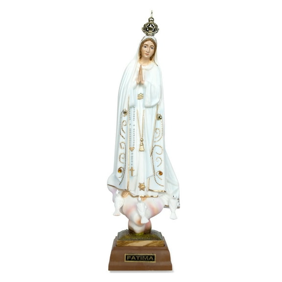 7" Our Lady of Fatima Statue - Hand Painted (Painted Eyes)