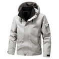 thumbnail image 1 of Veste Imperméable pour Homme, Style Workwear avec Multiples Poches, Coupe-Vent à Capuche Imperméable pour Tenue Décontractée Extérieure, 1 of 9