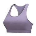 thumbnail image 5 of Dorinao Women's Wireless Hollow Pad Yoga Tank – Racerback Sports Bra for Running & Fitness, Purple, 30A, 5 of 5