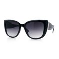 thumbnail image 5 of Womens Oversize Diva Luxury Fashion Cat Eye Designer Style Sunglasses [Black Silver - Smoke], 5 of 8