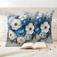 thumbnail image 3 of Hydrangeas Flower Outdoor Waterproof Pillow Covers, Blue White Floral Country Oil Painting Decorative Square Throw Pillowcase Sofa Cushion Sham for Patio/Couch/Chair, 24"x24" 2 Pack, 3 of 8