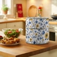 thumbnail image 5 of Yellow Blue Floral Pressure Cooker Cover Vintage Leaf Dust Cover for Kitchen Appliances with Top Handle & Storage Pockets, Fits 8 Quart Instant Pot, Air Fryer, Crock Pot, 5 of 9