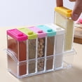 thumbnail image 4 of Juego de cajas de almacenamiento de condimentos de 6 rejillas, recipientes para especias, sal y condimentos para la cocina del hogar, 4 of 10