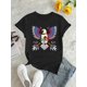 thumbnail image 2 of Women's Stylish Eagle & Flag Print T-Shirt - Soft Polyester Blend, Casual Round Neck Short Sleeve Tee, Vibrant Mexican Flag Design, Comfortable Summer Top for Casual Attire, 2 of 6