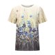 thumbnail image 4 of Camiseta de manga corta con cuello redondo y estampado floral suelto para mujer Pompotops  hkajfhjk466442, 4 of 8