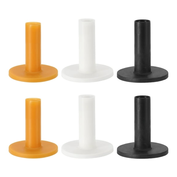 Uxcell Rubber Golf Tee, 6 Pcs 2.4" Mix Size Golf Practice Tees Training Driving Range Tee, Black/White/Yellow
