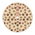 thumbnail image 2 of Halloween Christmas Tree Skirt - Brown Chocolate Print 36 Inches Christmas Tree Skirt for Halloween Holiday Indoor Home Christmas Tree Decorations with Three Ribbons, 2 of 7
