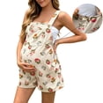 thumbnail image 2 of Pregnancy Dungaree Shorts for Women One Piece Sleeveless Adjustable Playsuits Casual Baggy Wide Leg Maternity Jumpsuit Summer Holiday Beach Romper Suits for Women Multicolor L, 2 of 7