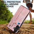 thumbnail image 5 of Dteck for Samsung Galaxy A13 5G Slim Case, Shockproof Premium PU Leather Soft TPU Business Cover with Wrist Strap Kickstand Flip Stand Protection Case, rosegold, 5 of 7