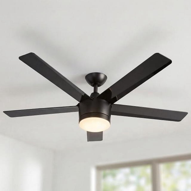 ventilador de techo merwry 52" led integrado para interior negro