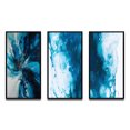 thumbnail image 2 of Designart "Blue Onyx Marble Essence" Abstract Framed Wall Art Set Of 3 - Teal Abstract Frame Gallery Wall Set For Home Decor, 2 of 6