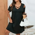 thumbnail image 2 of Oversized Dresses for Women Summer Oversized Off The Shoulder Loose-Neck Short Sleeved Over Dress, 2 of 6