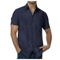 thumbnail image 1 of Ramiter Chemises Hommes Chemises Manches Courtes Coupe Régulière Mode Chemise Bleu Foncé,m, 1 of 6