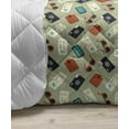 thumbnail image 3 of Abstract Down Alternative Comforter, Continuous Aztec Style Prehistoric Art Motifs Illustration on Plain Backdrop, Microfiber Quilt for All Season, 5 Sizes, White Blue Grey, by Ambesonne, 3 of 3