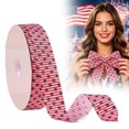thumbnail image 2 of 5 Yard 4th of July Red White and Blue Wired Edge Ribbon Patriotic Star and Striped Ribbons Set DIY Crafts for Memorial Day Gift Wreath Bow Craft Party Decor, 2 of 9