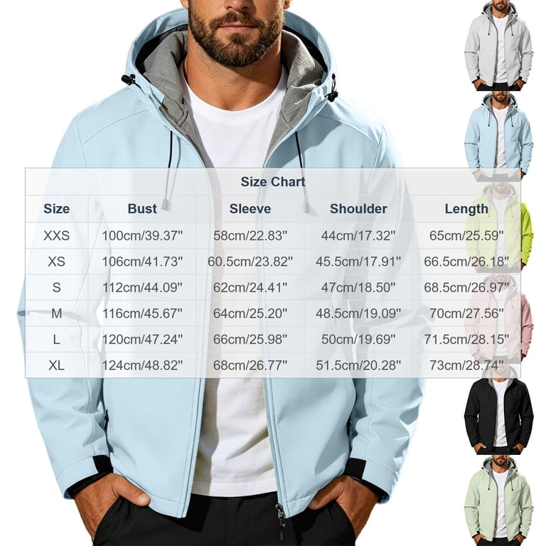Zefriona Men's Water-Resistant Hooded Softshell Windbreaker Jacket for ...