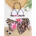 thumbnail image 4 of Weebloom Swimming Suit For Little Girls Two Piece Swimwear Leopard Printed Bathing Suit For Kids Summer Swimming Suit Beach Pool Wear Khaki 7-8 Years, 4 of 7
