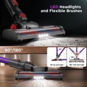 KANFUAQ Cordless Vacuum Cleaner, 38000PA/450W 50min 2500mah for Home Pet Hair Carpet Wood Floor